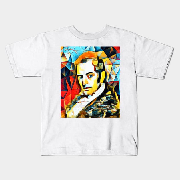 Washington Irving Abstract Portrait | Washington Irving Abstract Artwork 15 Kids T-Shirt by JustLit